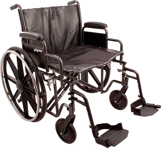 ProBasics Heavy Duty K0007 Wheelchair, 24" x 18" Seat with Footrests