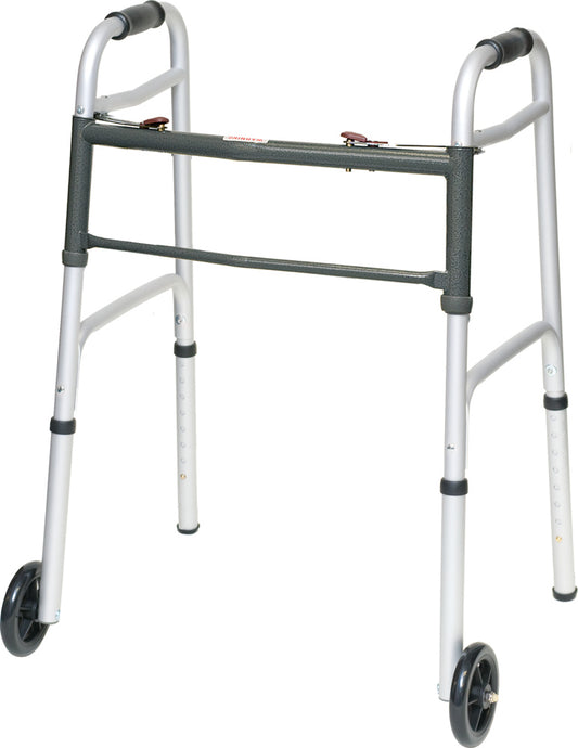 ProBasics Aluminum Two-Button Release Folding Junior Walker With 5" Wheels